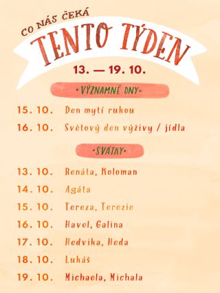 Přejeme hezké pondělí 🍀 Máme tu pro vás zase přehled na tento týden, aby vám nic neuniklo 🥳 #chaukiss